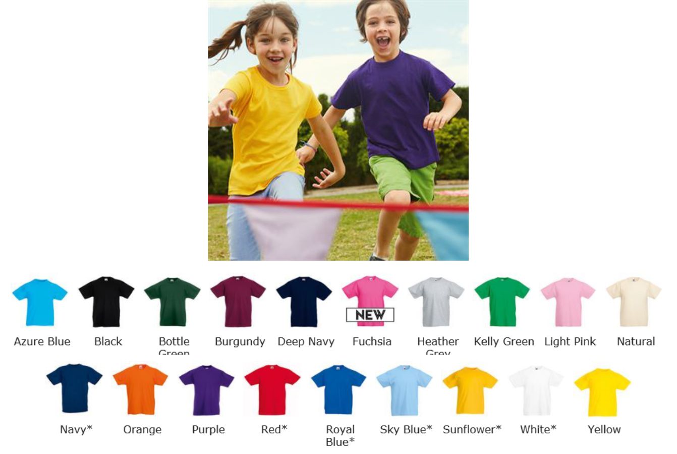 Fruit of the loom SS28B Childs Value Weight tee shirt